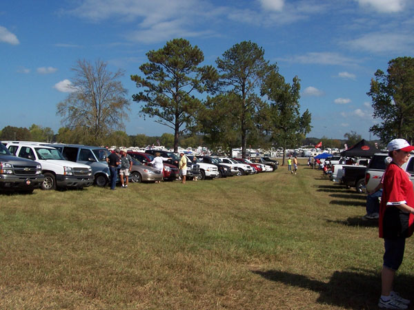 Parking at one of many parking locations.