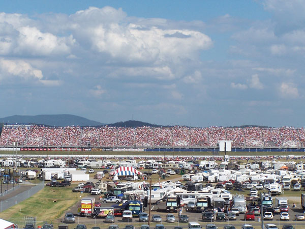 The cheap seats on the other side of the track.